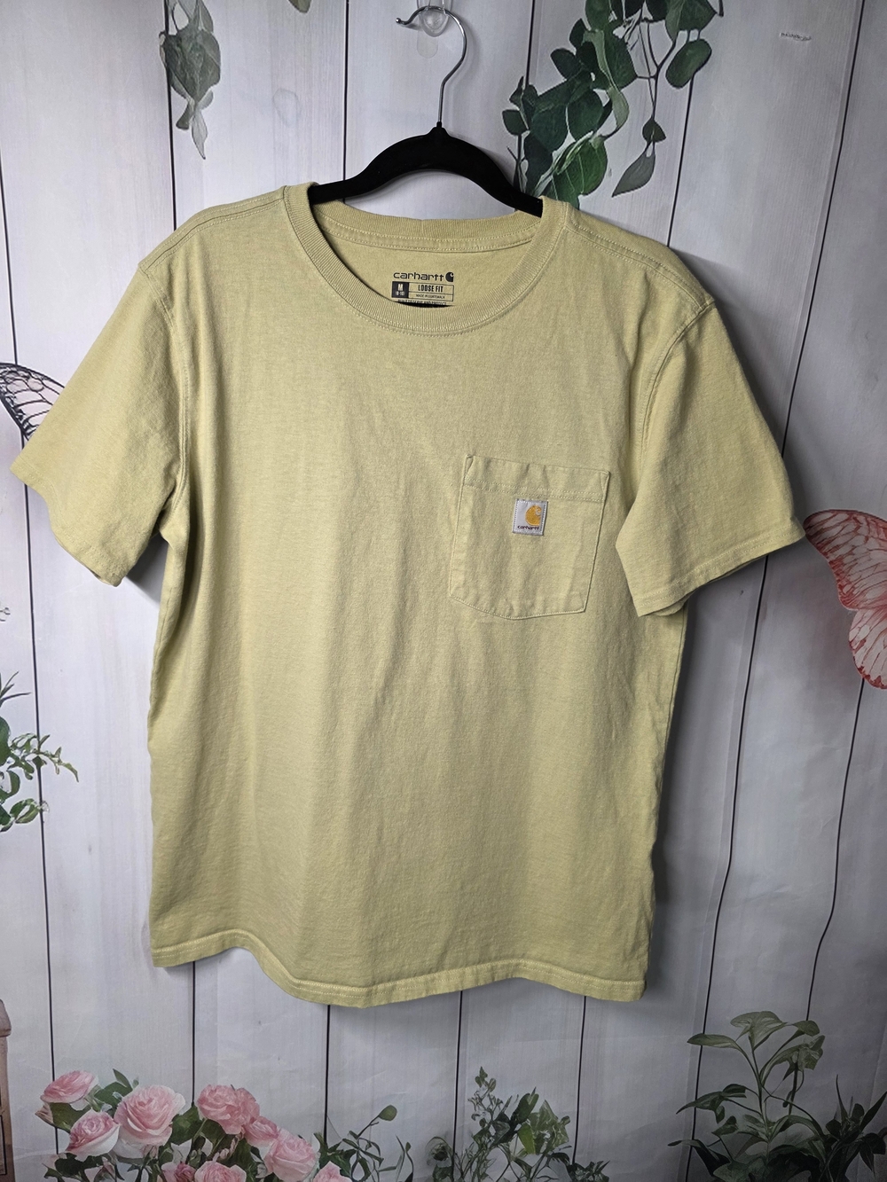 Carhartt WOMAN'S Short Sleeve Pocket T-Shirt in LIME GREEN